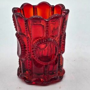 Vintage LG Wright Red  Priscilla Glass Toothpick Holder‎